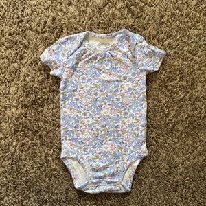 Carter's Baby Bodysuit with Floral Design - Blue and White